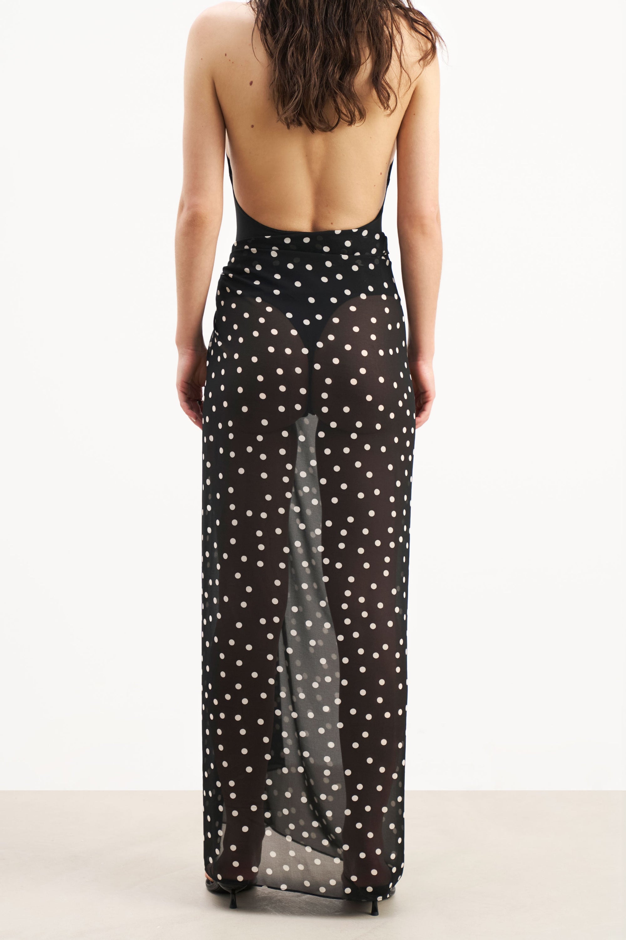 Chiffon Maxi Polka Dot Sarong Scarf -  Maxi Polka Dot