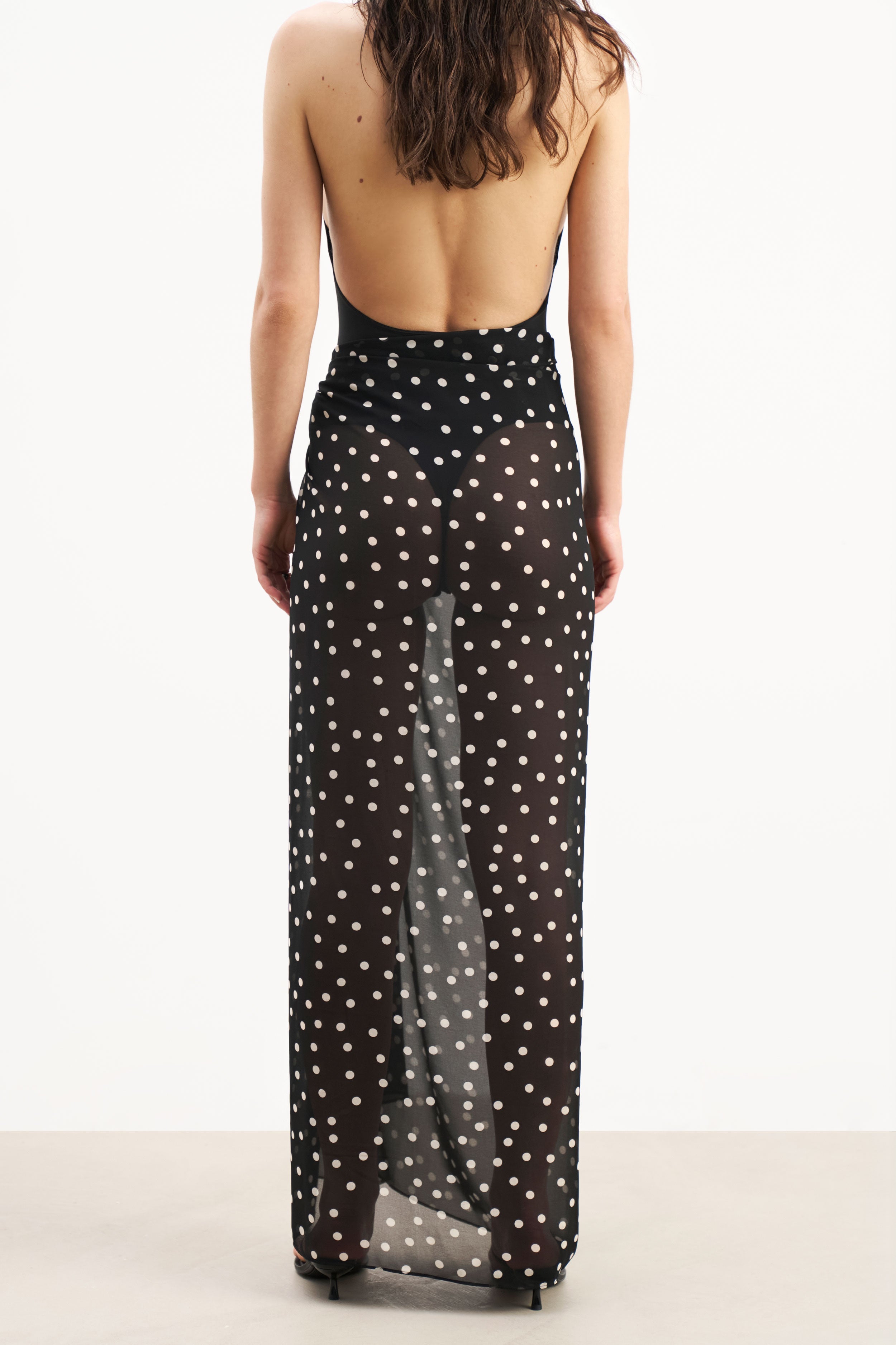 Chiffon Maxi Polka Dot Sarong Scarf -  Maxi Polka Dot