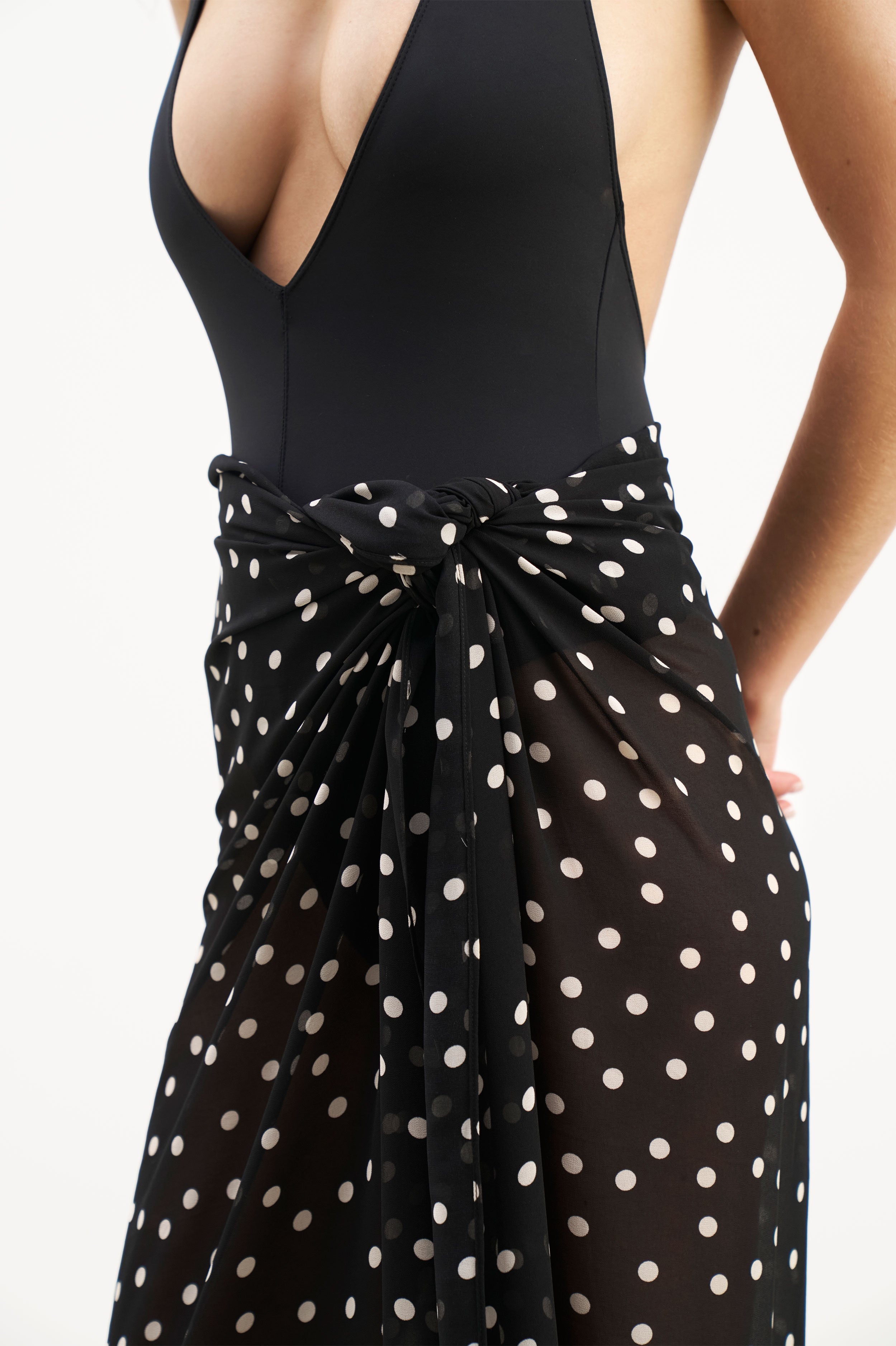 Chiffon Maxi Polka Dot Sarong Scarf -  Maxi Polka Dot