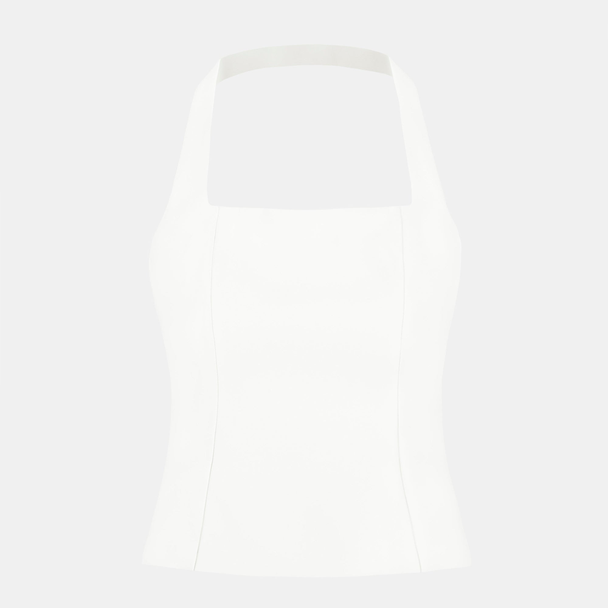 Effortless Tailored Halter Bodice Top - White