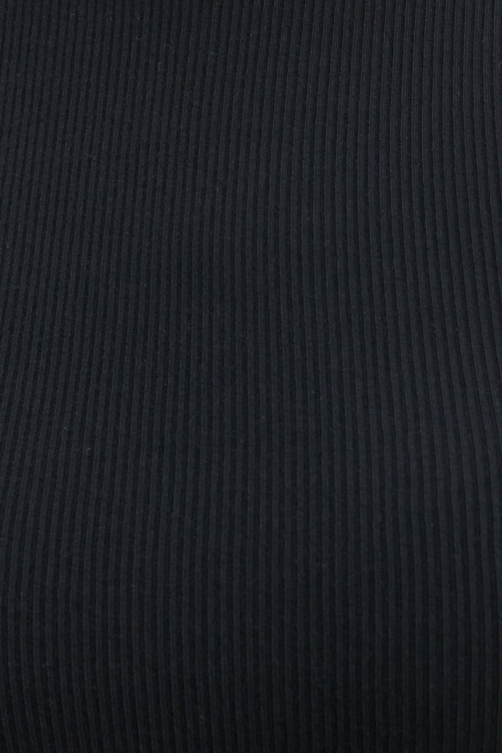 Soft Ribbed Long Sleeve Top - Black