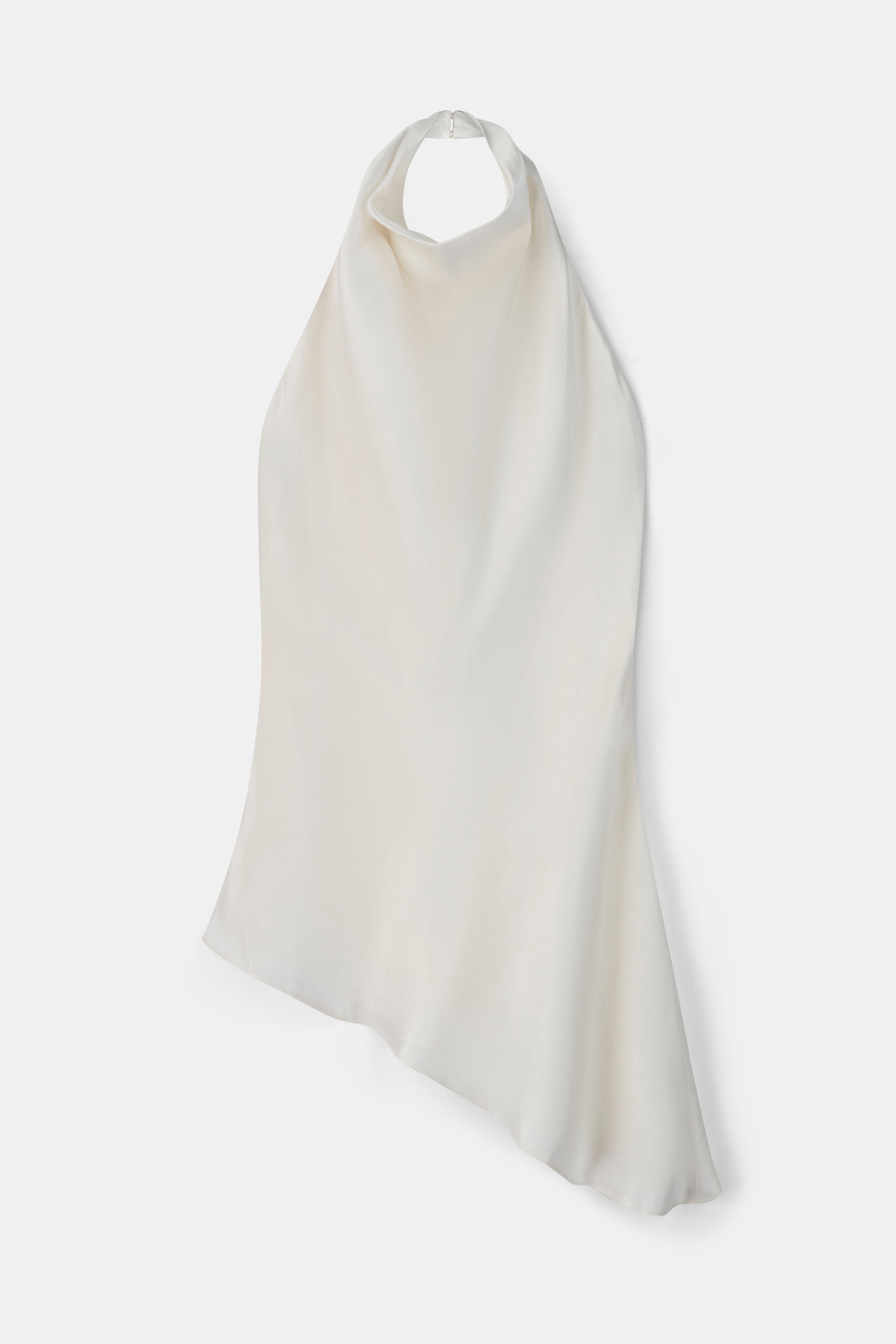Cowl Neck Asymmetric Top - White