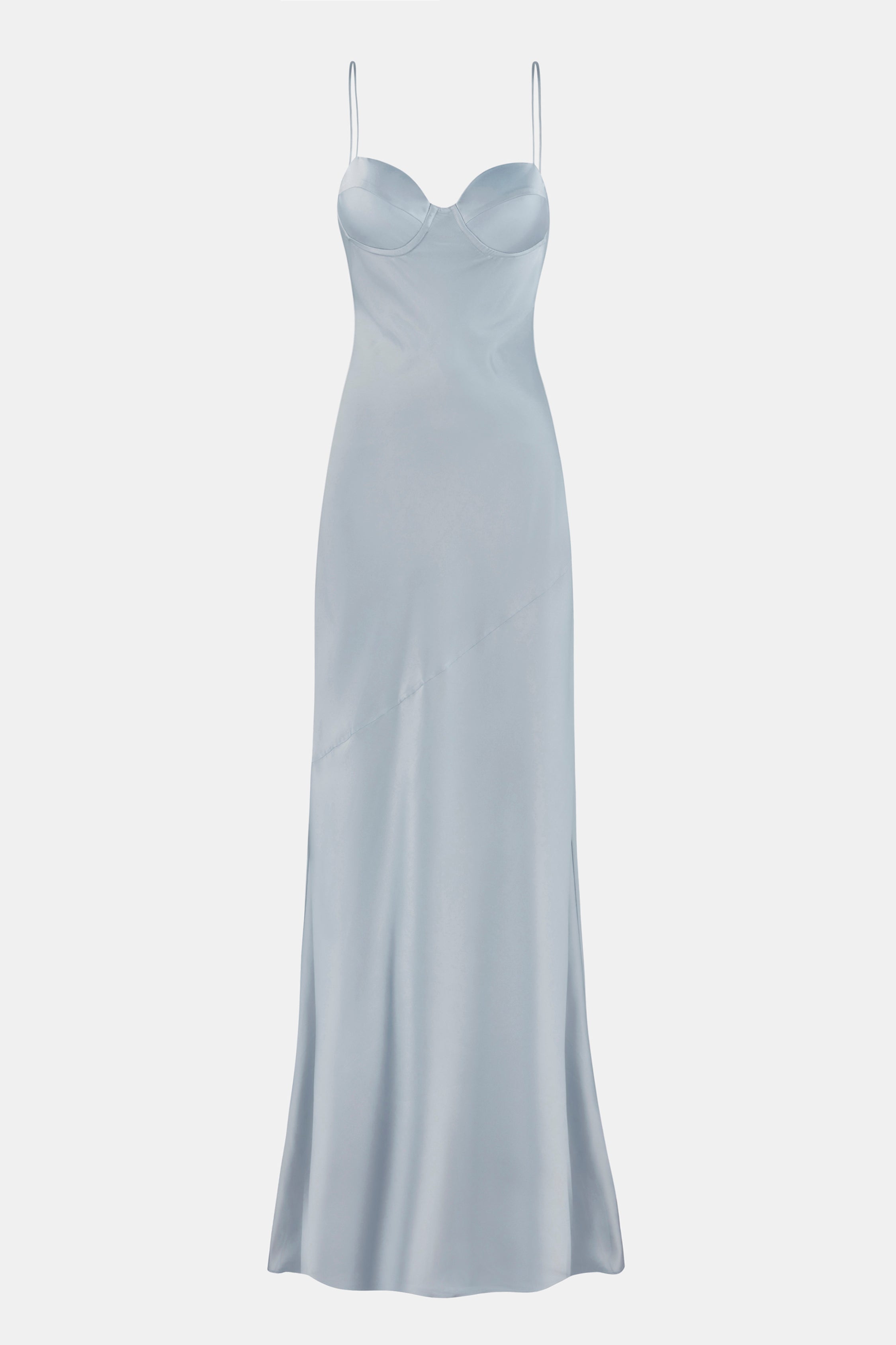 Satin Cup Detail Slip Dress - Frost