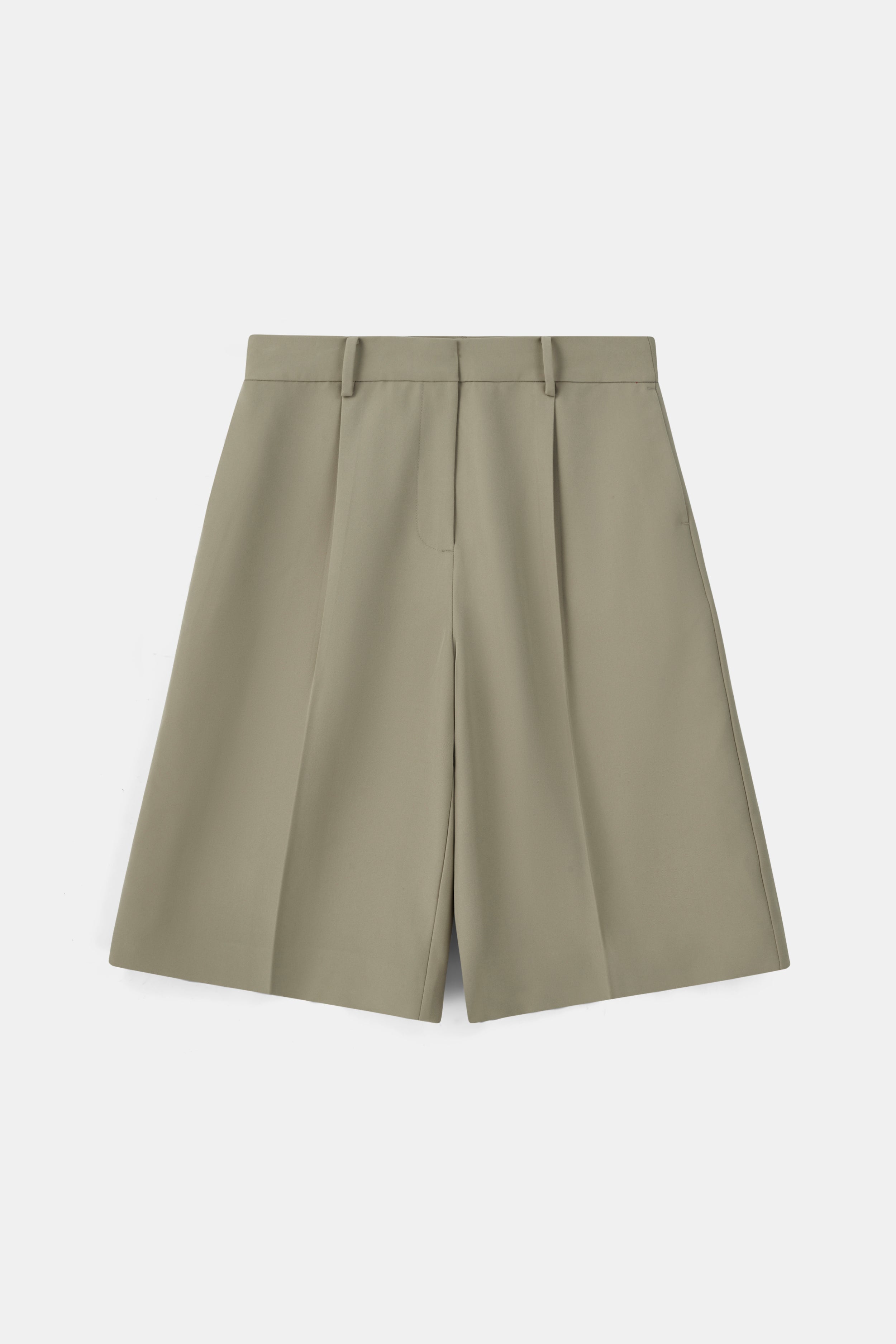 Tailored Dropped Waist Longline Shorts - Antique Sage