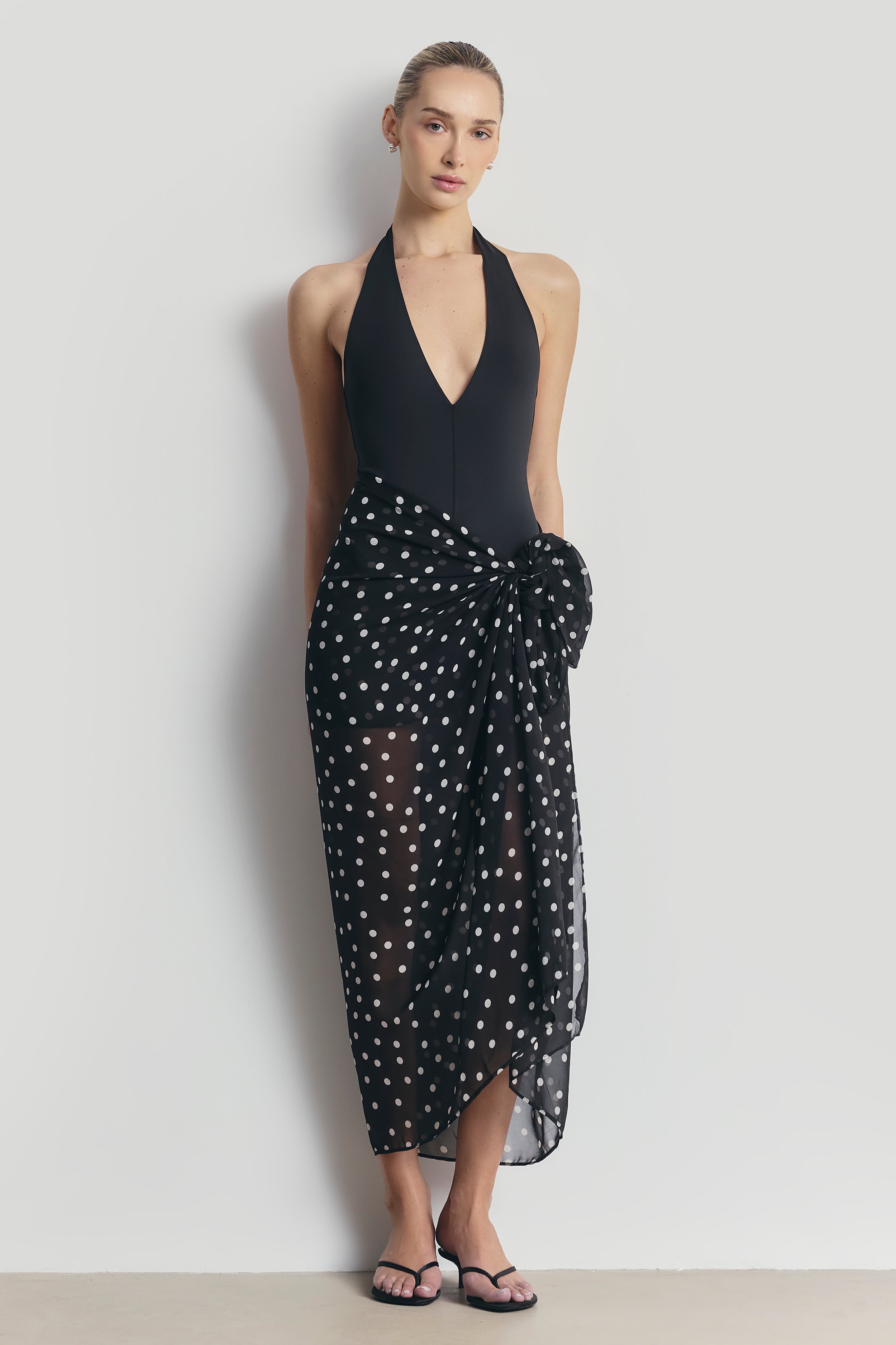 Chiffon Maxi Polka Dot Sarong Scarf - Maxi Polka Dot