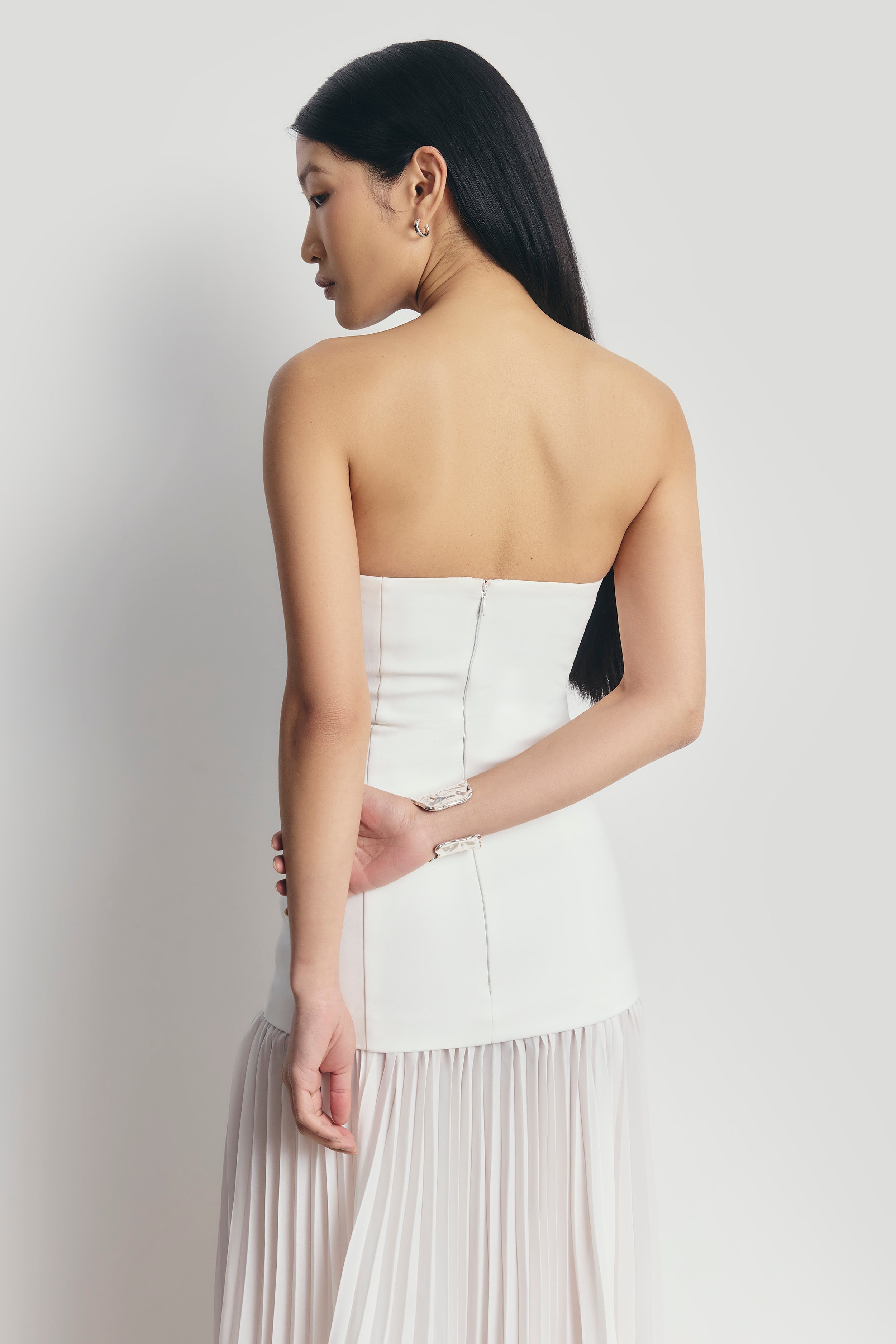 Structured Bodice Gown - White