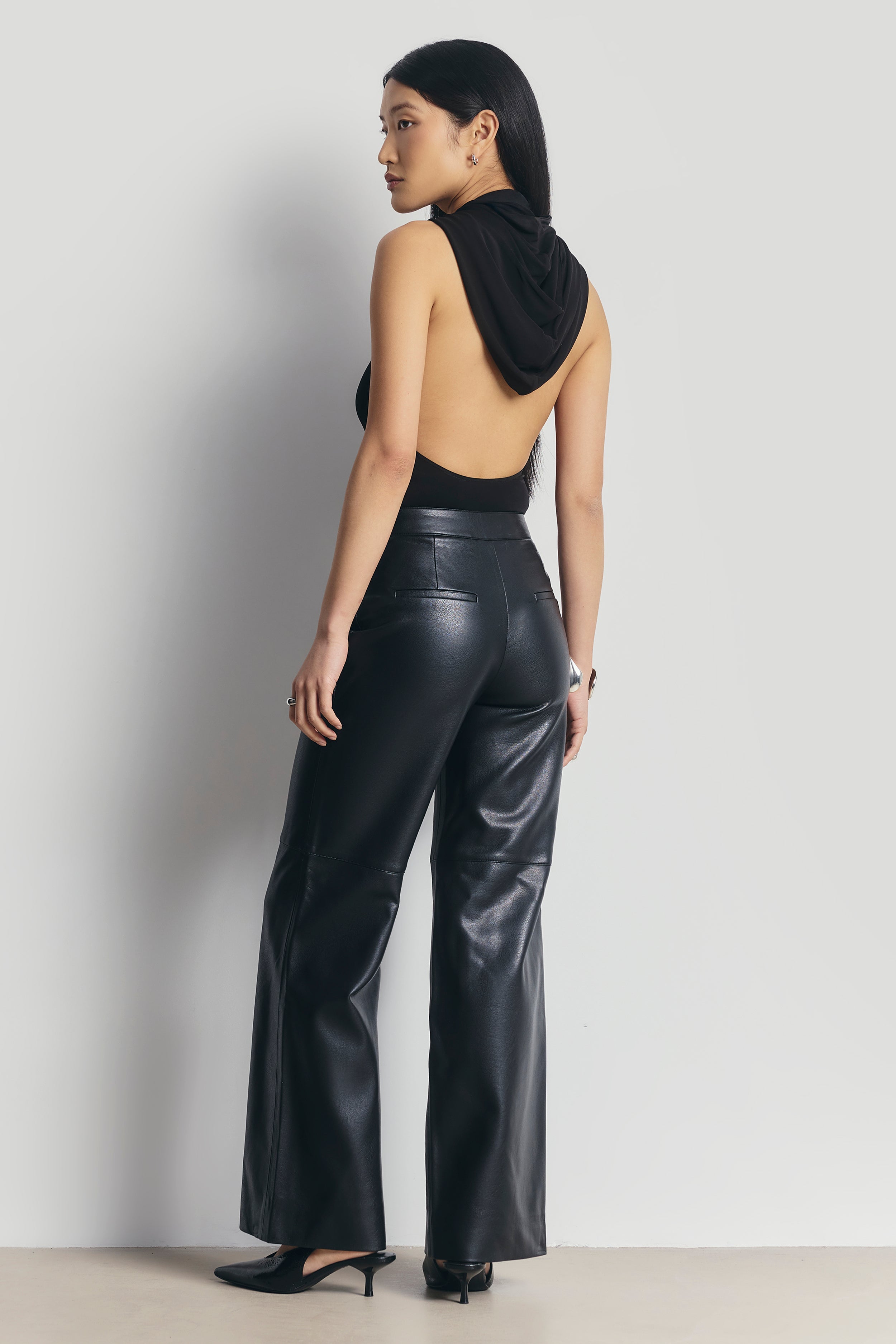 Hooded Halterneck Bodysuit - Black