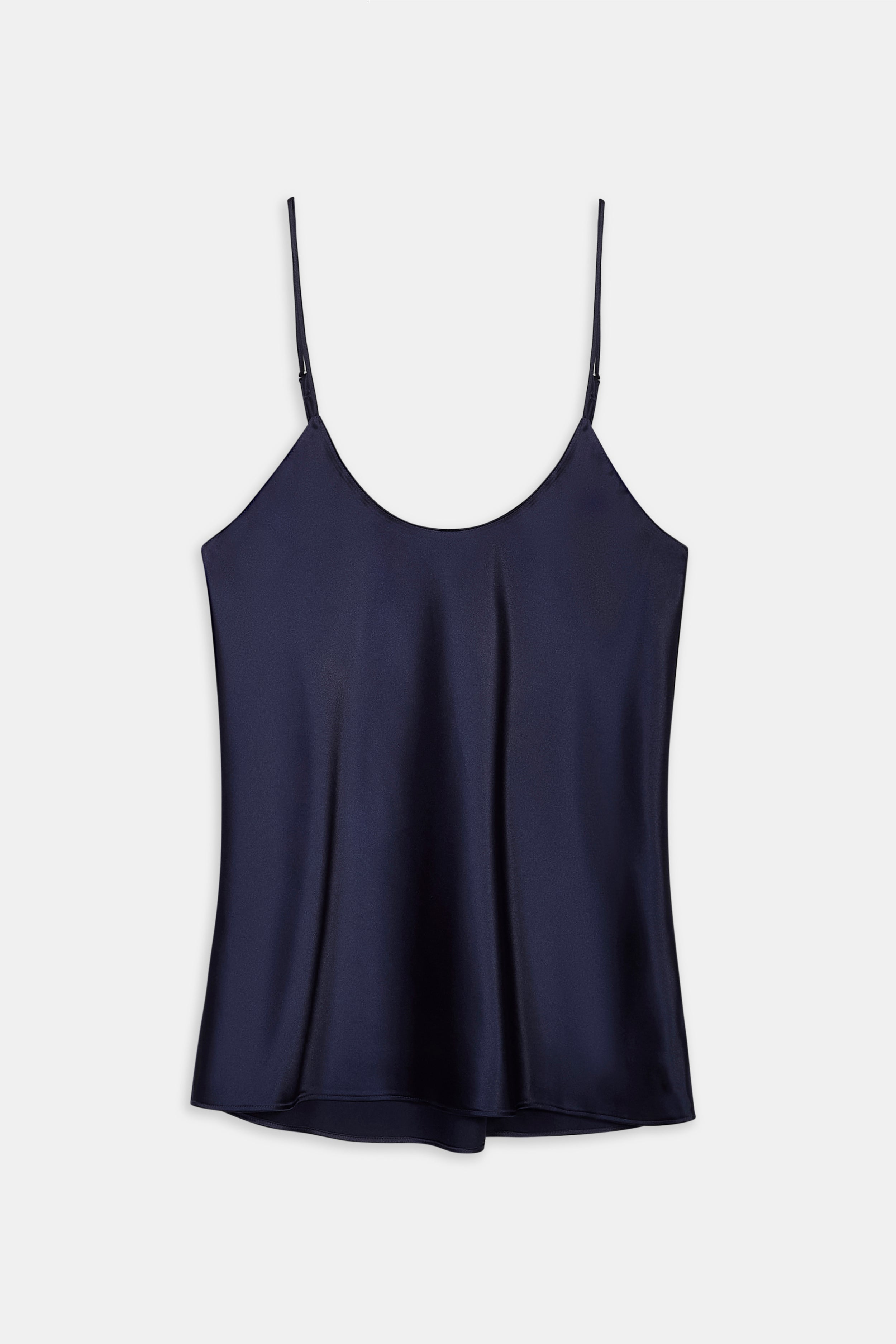 Satin Scoop Neck Camisole - Navy
