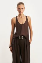 Pleated Ultra Wide Leg Trousers - Carob