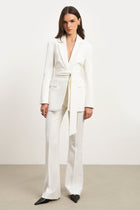 Wide Leg Suit Trousers - White