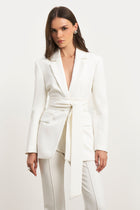 Wide Leg Suit Trousers - White