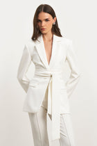 Wide Leg Suit Trousers - White