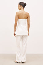 Strapless Linen A Line Bodice - White