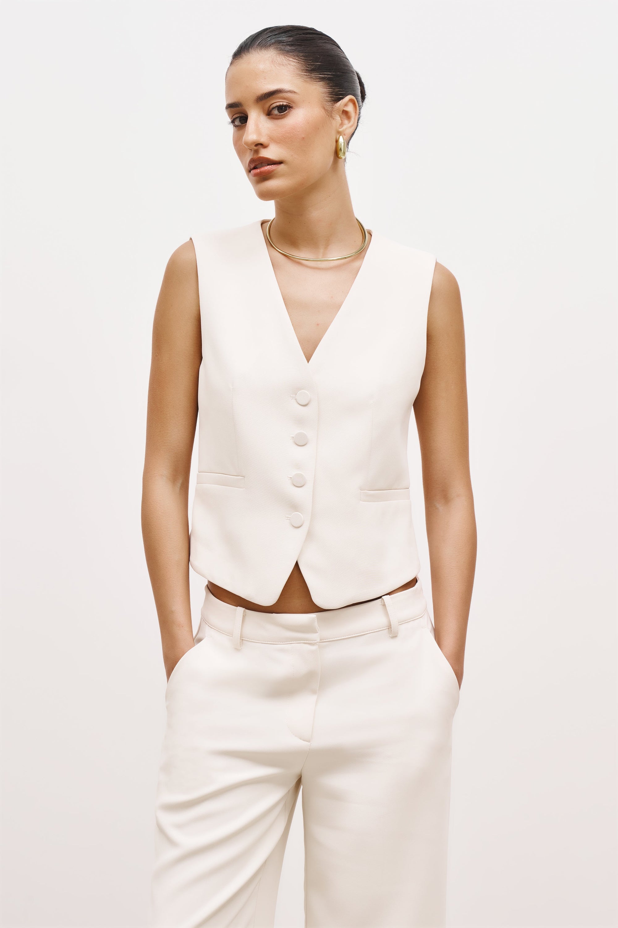 Effortless Waistcoat - Cream