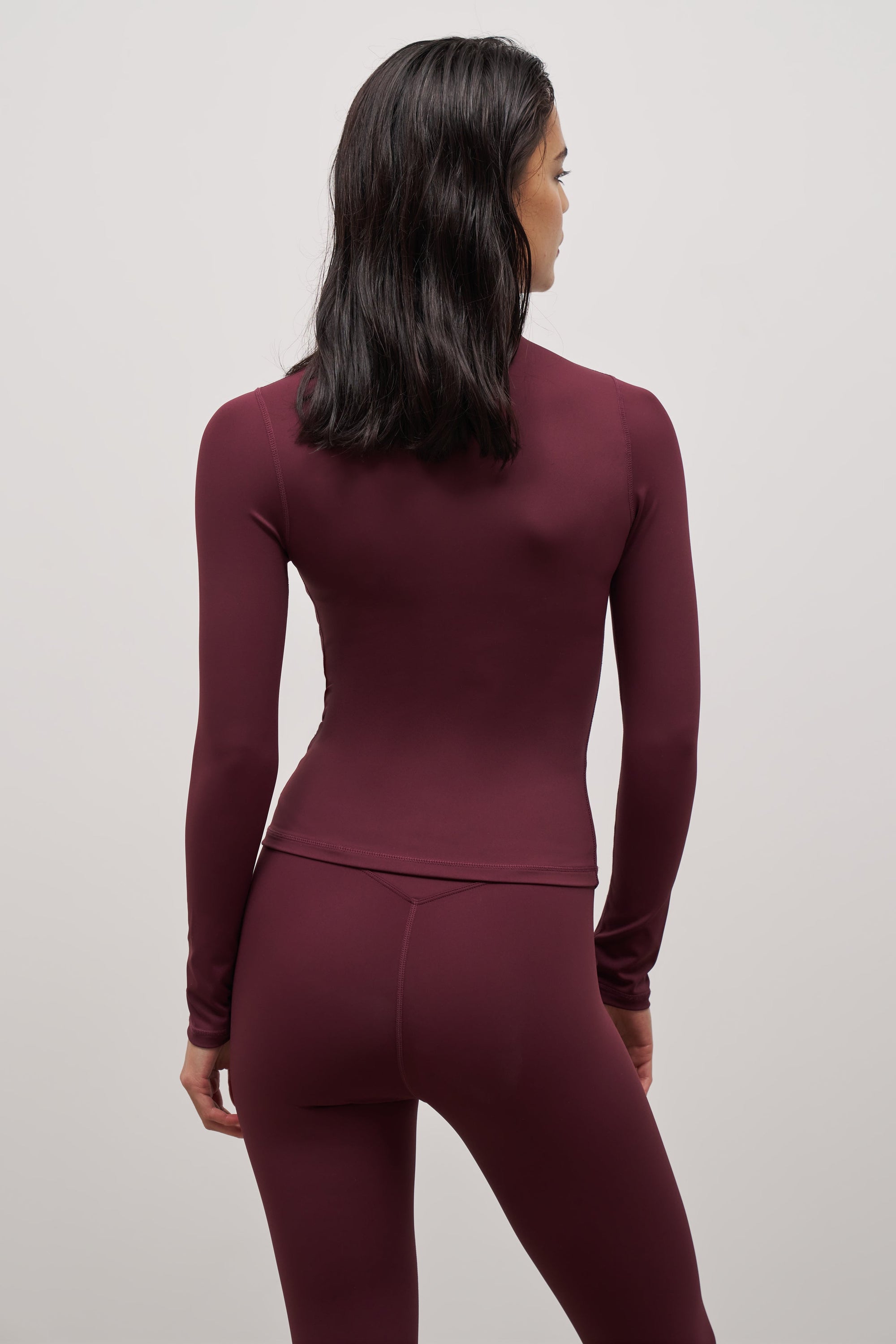 Base Sculpting Zip Up Jacket - Merlot