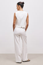 Tailored Linen Trousers - White