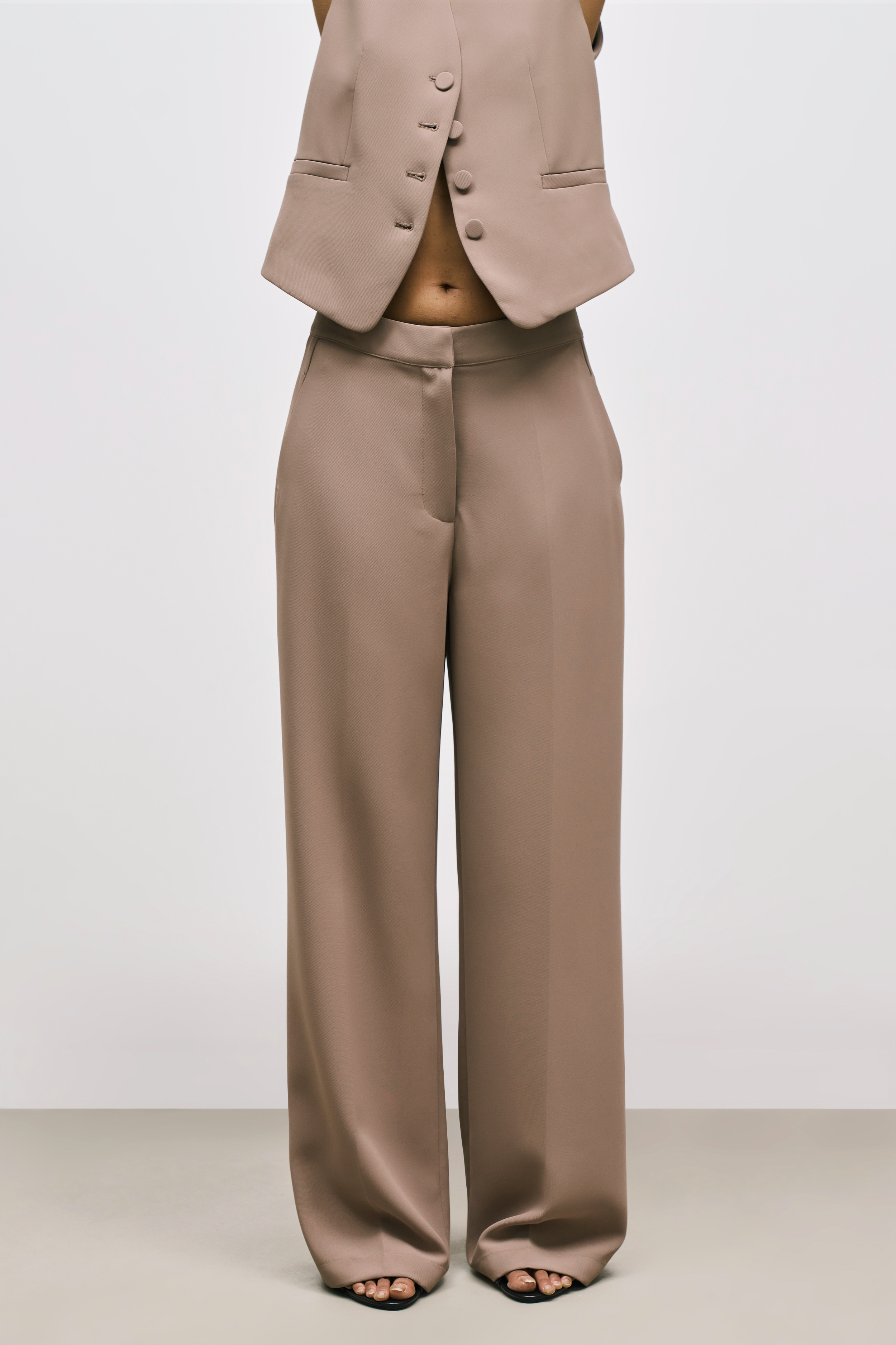 Effortless Wide Leg Trousers - Oak