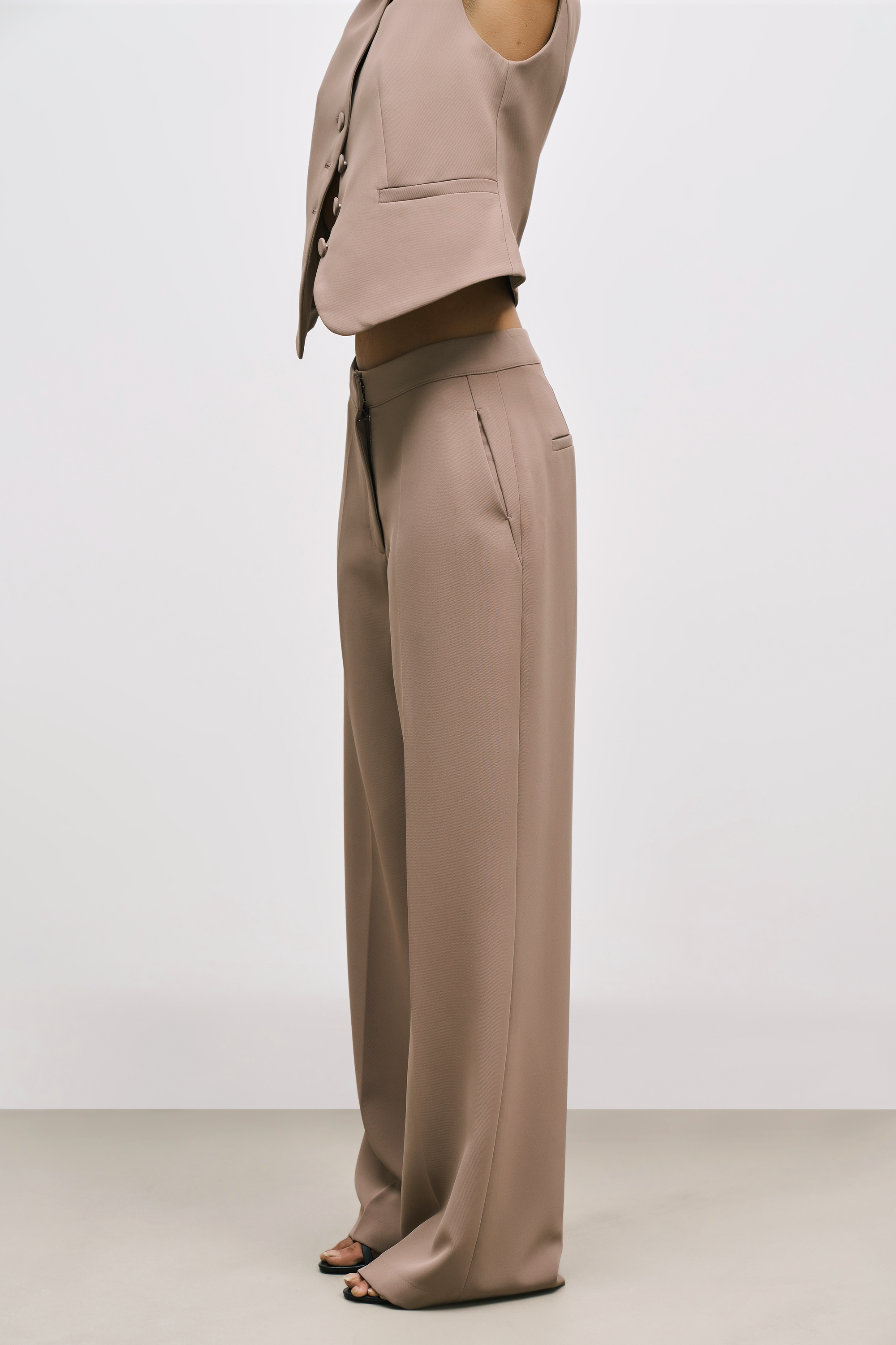 Effortless Wide Leg Trousers - Oak