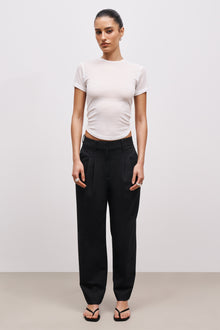 Carrot Leg Trousers - Black