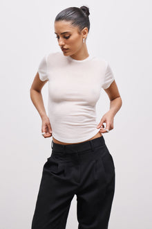 Semi Sheer 90's T Shirt - White