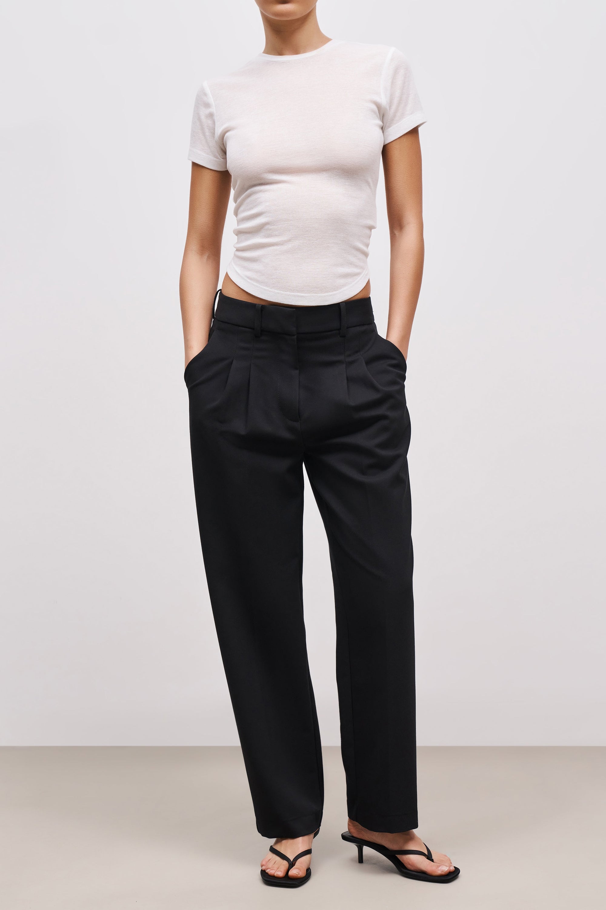 Carrot Leg Trousers - Black