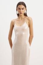 Sequin Camisole Maxi Dress - Nude