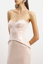 Sequin Corset Gown With Sweetheart Neckline - Blush