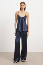 Satin Scoop Neck Camisole - Navy