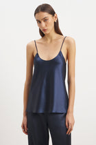 Satin Scoop Neck Camisole - Navy