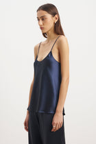 Satin Scoop Neck Camisole - Navy