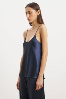 Satin Scoop Neck Camisole - Navy