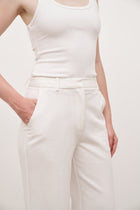 Formal Straight Leg Trousers - Cream