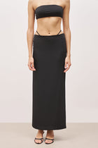 Tailored Maxi Skirt With Strap Detail - Black