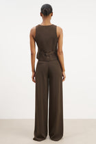 Clean Cut Double Pleat Trousers - Carob
