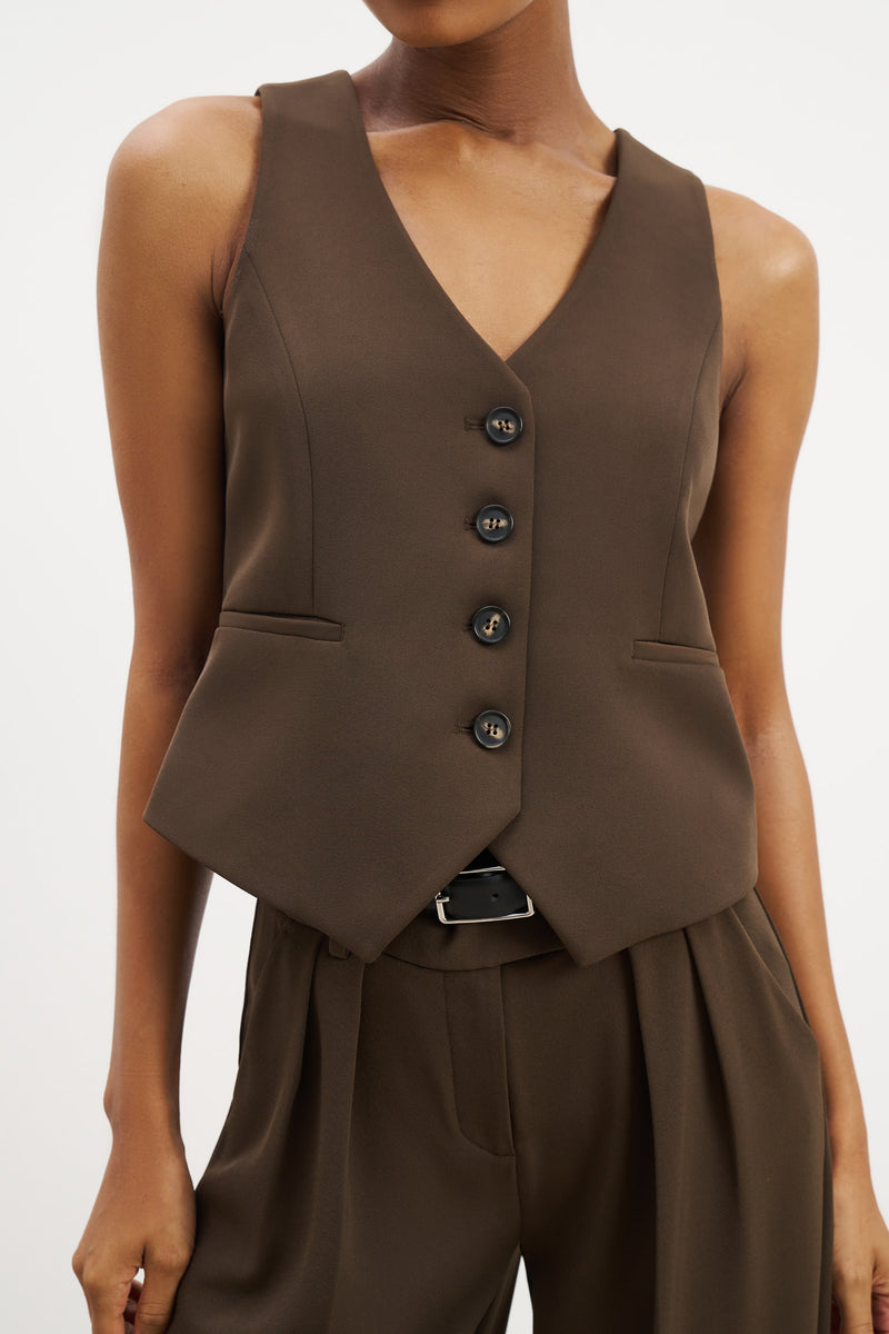 Clean Cut Waistcoat - Carob