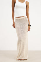 Crochet Knit Maxi Skirt - Cream