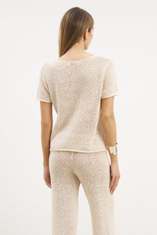 Crochet Knit Button Up Top - Cream