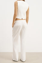 Tailored Linen Trousers - White