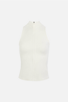 Base Sculpting Sleeveless Zip Up Jacket - Tofu