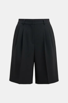 Satin Detail Longline Shorts - Black