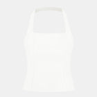 Effortless Tailored Halter Bodice Top - White