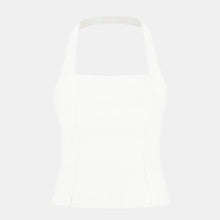 Effortless Tailored Halter Bodice Top - White