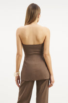 Strapless Linen A Line Bodice - Truffle