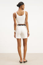 Tailored Linen Shorts - White