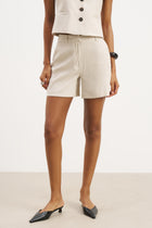 Tailored Linen Shorts - Birch