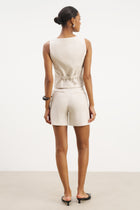 Tailored Linen Shorts - Birch