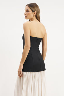 Structured Bodice Gown - Black/Cream