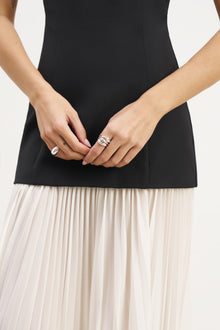 Structured Bodice Gown - Black/Cream