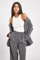 Oversized Dad Blazer - Grey Marl