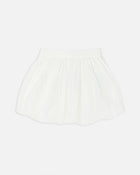 Cotton Puff Ball Mini Skirt - White